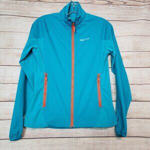 Women's MARMOT FUSION JACKET Lightweight Running Pockets Teal Blue XS/TP